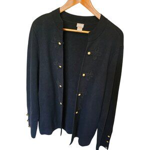LNWOT  -  CHICO'S Black Knit Sweater sz XL